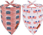 ADOGGYGO American Flag Dog Bandana 2 Pack, Reversible White Red USA Flag Pet Scarf Bib, Adjustable Fit 4th of July Bandanas for Medium Large Dogs Pets (Large)