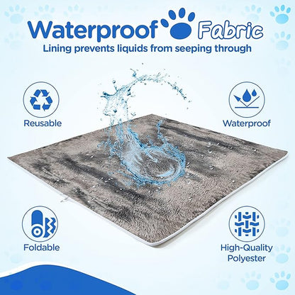 PupProtector Waterproof Throw Blanket for Dogs and Cats, Pet Blanket Cover for Couches, Sofas, Beds, Car Seats, Furniture, Calming Soft Faux Fur, Dark Grey, Original (60" L x 50" W)