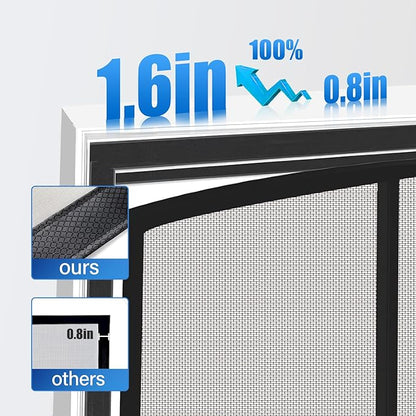 Magnetic Screen Door Upgraded PET Mesh Stronger Than Fiberglass and Polyester,Hands Free,Keeps Bugs Out,Pet & Kid Friendly,Suitable for Sliding Door,Large Patio Door and French Door-60''x96''