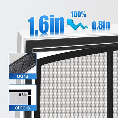 Magnetic Screen Door Upgraded PET Mesh Stronger Than Fiberglass and Polyester,Hands Free,Keeps Bugs Out,Pet & Kid Friendly,Suitable for Sliding Door,Large Patio Door and French Door-74''x80''