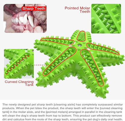 Carllg Dog Toys for Aggressive Chewers, Puppy Teething Chew Toys, Durable Indestructible Squeaky Interactive Puzzle Starfish Toys for Small Medium Large Breed