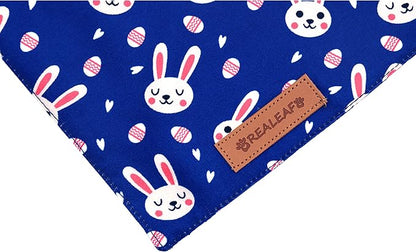 Realeaf Easter Dog Bandanas 2 Pack, Triangle Reversible Pet Scarf for Boy and Girl, Premium Durable Fabric, Holiday Bandana for Small Medium Large and Extra Large Dogs (Small)