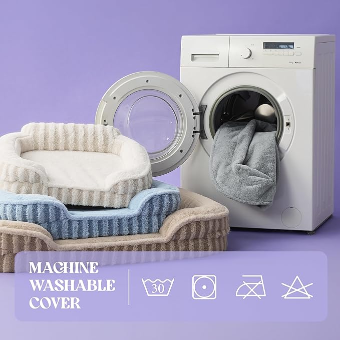 LE SURE Cute Dog Bed Medium Size Dog, Orthopedic Waterproof Medium Pet Beds with Sides, High Back Non-Slip Bottom and Egg-Crate Foam Pet Couch Sofa with Washable Removable Cover, Hazel
