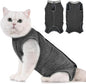 Avont Cat Recovery Suit - Kitten Onesie for Cats After Surgery, Cone of Shame Alternative Surgical Spay Suit for Female Cat, Post-Surgery or Skin Diseases Protection -Darkgrey(L)