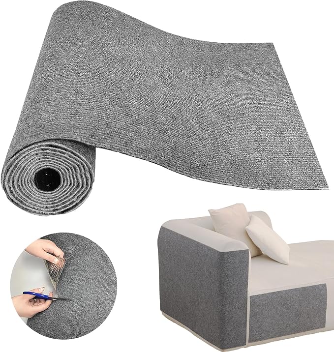 Cat Scratch Couch Furniture Protector, Adhesive Cat Scratch Pad Deterrent for Furniture, DIY Climbing Cat Scratcher Couch Protector from Cat Claws Scratching for Indoor (LightGrey,39.3x15.8In)