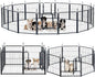 Dog Playpen,Portable Outdoor Dog Fence, Dog Playpen for Large/Medium/Small Dogs, Dog Fences for The Yard,with Doors Foldable Metal (24 inch, 16 Panels)