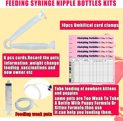kewen Puppy Kitten Whelping Supplies, Whelping kit for Puppies Birth,Kitten Supplies,Dog Supplies,Puppy kit,Kitten Bottle Feeding kit for New Born Puppy Supplies and Kitten (Whelping Kit)