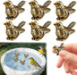 6 Pcs Copper Bath Disks Ornaments Mini Bird Shape, Retro Copper Birdbath Purification Cleaner, Fit for Outdoor Birdbaths, Bowls