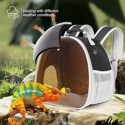 Guinea Pig Carrier, Guinea Pig Backpack with Clear Bubble Window (Black-Polarize, Backpack)