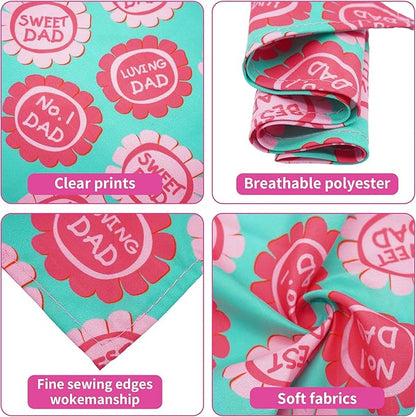 30 Pack Fathers Day Dog Bandanas Bulk for Large Dogs Breed 33 Inch Love Dad Extra Large Dog Bandanas XL Best Dad Dogs Bandana Grooming L