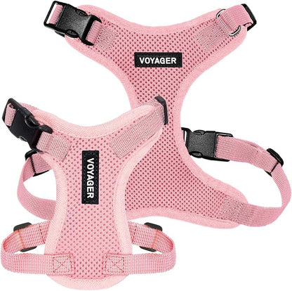 Voyager Step-in Pet Harness - All Weather Mesh, Adjustable Step in Harness for Cats and Dogs by Best Pet Supplies - Pink, XL