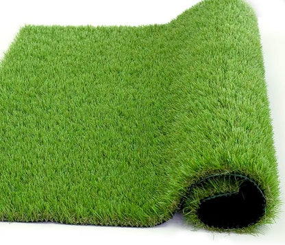 Artificial Grass Rug Outdoor Indoor 7FTX77FT Fake Grass Carpet Green Synthetic Grass Pet Turf Realistic Faux Grass Rug with Drain Holes for Garden Lawn Landscape Balcony Home Decor Patio
