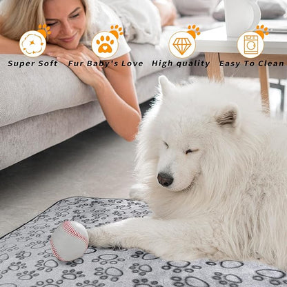 LOKOZ Small Dog Blanket for Medium Large Dogs Fleece Puppy Blanket Washable Dog Blankets for Bed Couch Protection with Cute Paw Print Pet Puppy Cat Blanket