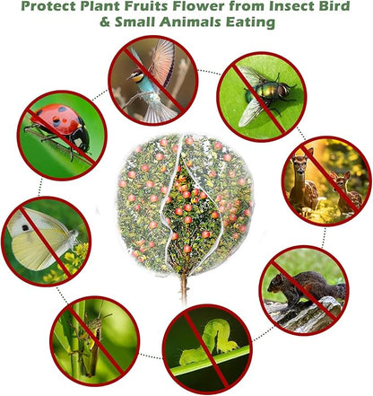 10 x 10ft Extra Large Fruits Tree Netting, Garden Mesh Insect Tree Cover with Zipper Drawstring Bird Barrier Net Plant Bag Blueberry Bushes Protection Plant Cover for Prevent Animals Deer Squirrel Bug
