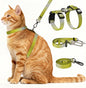 Cat Harness and Leash Set, 3-in-1 Escape Proof Adjustable, Comfortable Soft Lightweight, Safe, Easy to Wear, Walking Travel Kitten Harness for Small Medium Large Cats (Yellow)