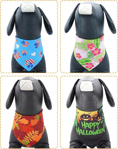 PET SHOW 50 Pack Big Dog Bandanas Bulk XL Assorted Random Dog Scarves Bibs Kerchief Set for Medium Large Dogs Girl Boy Pet Holiday Party Grooming Accessories