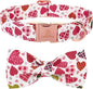 Lionheart glory Heart Dog Collar, Adjustable Dog Collar with Bowtie, Pet Gift Collar for Dog Soft Bowtie Dog Collars for Large Dogs
