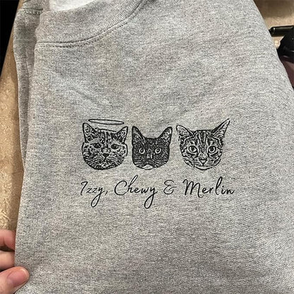 Personalized Dog Hoodie Sweatshirt, Custom Line Art Portrait Dogs Cats Hoodie, Customized Pet Lover Gifts, Pet Name Hoodies Sweatshirts For Women, Dog Mom Gifts