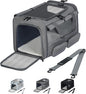 Cat, Dog Carrier for Pets up to 15 lbs, Soft-Sided Collapsible Pet Carrier with Upgraded Sturdy Base, Privacy Curtain and 2 Storage Bags, Cat Bag for Medium Cats and Small Dogs