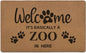 Funny Pet Welcome Door Mats, It's Basically a Zoo in Here Door Mat for Home Outside Entryway, Outdoor Pet Lover Owner Gift, Artificial Coir Doormat Rugs for Patio Kitchen Decor, 17x30 Inch