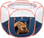Furhaven Portable Dog Playpen Cat Tent, Pet Playground,Kennel Foldable Indoor Outdoor Zippered Puppy Crate - Navy, Small
