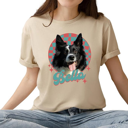 Custom Dog Mom Shirt for Women Pet Ears Sweatshirt with Name Unique Puppy Line Art Cute Dad Hoodie for DogDad Owner Lover