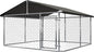 78"x 78" Outdoor Dog Enclosure Heavy Duty Dog Kennel House Mesh Dog Big Cage Pet Kennel Steel Fence with Secure Lock