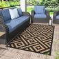 GENIMO Outdoor Rug 3'x5' Waterproof, Reversible Camping Mat, Plastic Straw Rugs for Patio, RV, Camper, Balcony, Backyard, Picnic, Deck (Black & Brown)