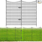 5 Panels Decorative Garden Fence with Gate, 48 in(H) X 13.13 ft(L) No Dig Dog Fence Animal Barrier Outdoor for Yard, Rustproof Metal Garden Edging and Borders, Temporary Fencing Stakes