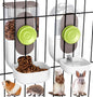 Kenond Hanging Automatic Pet Food Water Dispenser, 35oz Rabbit Feeder Guinea Pig Water Bottle Food Feeder for Ferret Guinea Pig Rabbit(White)