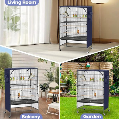 Bird Cage Cover, Large Birds Cage Covers for Night, Birds Cover for Cage with Adjustable Front Curtain, Blackout & Breathable Birdcage Covers for Parrot, Small Animals(Not Include Bird Cage)