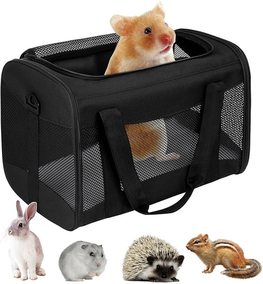 Cat Carrying Case - Pet Carrier Airline Approved, Protable and Breathable Pet Travel Carrier Removable Fleece Pad, Collapsible Cat Carrier Dog Carrier for Medium Cats Small Cats Dogs (Small, Black)
