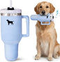 Pup Cup Tumbler Dog Toy – Cute Girl Dog Toy, Valentines & Birthday Gift, Interactive Squeaker, Fun Puppy Present Chambray Blue