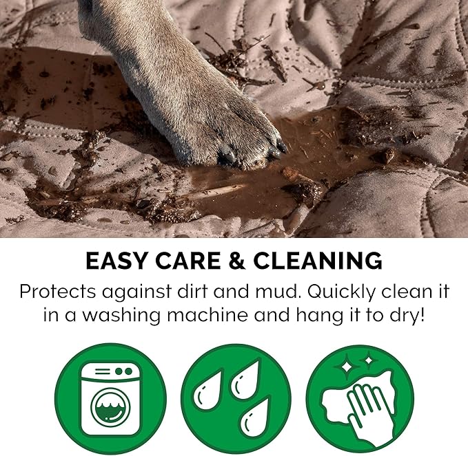 Furhaven Waterproof & Non-Slip Queen Size Mattress Cover Protector for Dogs & Cats, Washable, For Beds, Couches, & Car Seats - Quilted Twill Blanket Mattress Cover - Brownstone, Large/Queen Size