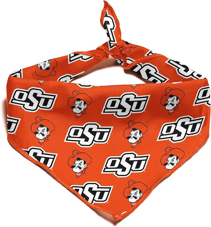 Oklahoma State Cowboys Officially Licensed Bandana for Dogs and Cats | Fits Pets Great Gift Idea | Easy-to-Tie (Large, 28")