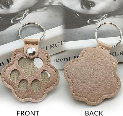 Dog Hair Keychain, Leather Pet Hair Collector Keychains, Pet Fur Keepsake Gift, Paw Charm for Collecting Cat Dogs Fur
