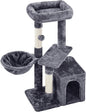 Topeakmart Cat Tree Cat Tower for Indoor Cats, 34.5in Cute Cat Tree Activity Center with Condo & Scratching Post, Multi-Level Cat Climbing Tower Play House w/Large Perch, Platform, Basket for Kitten