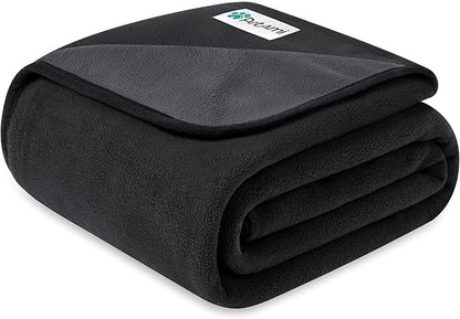 PetAmi Waterproof Dog Blanket for Medium Large Pets Dogs Cats, Pet Couch Cover Protector for Furniture, Reversible Washable Soft Fleece Cat Blanket for Bed Couch Sofa, 40x60 (Black/Gray)
