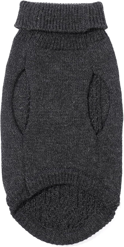 Stretchy Cat Sweater - 17 Colors & 6 Sizes | Snug Winter-Ready Knit for Boy/Girl Cats & Kittens(Dark Gray, Large)
