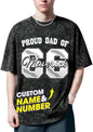H-DEWALL Custom T Shirts Mineral Wash Tshirt Bootleg Rap Tee Customized Gifts for Boyfriend Birthday Shirts Tops for Women