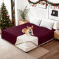 Waterproof Dog Bed Cover, Non-Slip Dog Blanket for Couch, Couch Covers for Dogs Washable, Pet Blanket for Furniture, Pet Bed Mat for Sofa, Car, Pet Supplies Christmas (82x82 Inch, Burgundy)