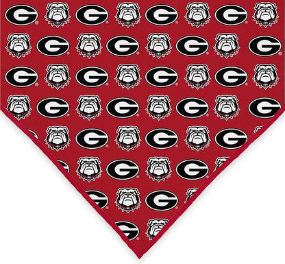 Georgia Bulldogs Officially Licensed Bandana for Dogs and Cats | Fits Pets Great Gift Idea | Easy-to-Tie (Large, 28")