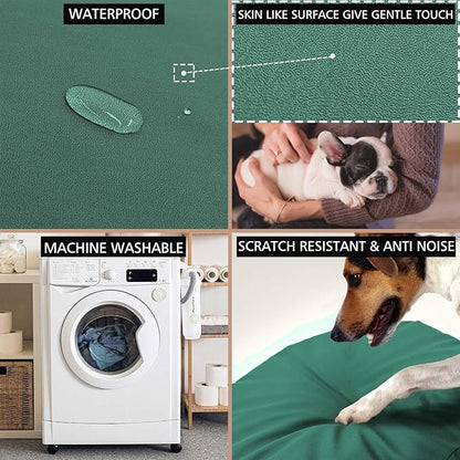 Dog Bed Cover Waterproof Replacement Machine Washable Covers for 30x30 Inch Dog Bed Heavy Duty Scratch Resistant Mattress Protector Pet Bed Round Dark Green Cover Only