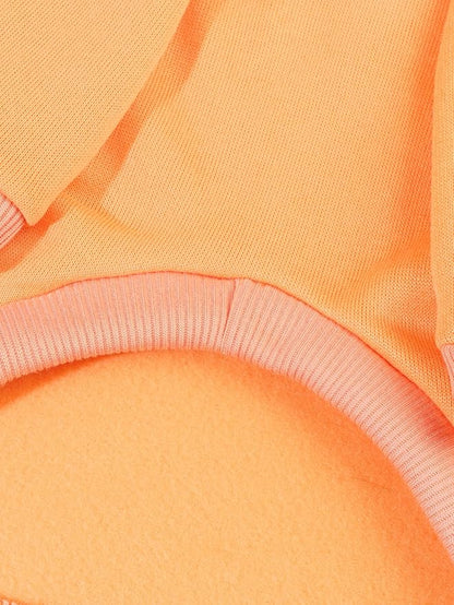 QWINEE Basic Dog Hoodie Sweatshirt Puppy Sweater Warm Cat Costumes Pet Clothes for Chihuahua Puppy Kitten Small Medium Dogs Orange Medium