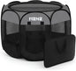 Dog Cat Playpen, Portable Puppy Pet Crate Indoor for Small Dogs Cats Rabbits, Foldable Dog Cage Enclosure for Outdoor, Pop Up Dogs Tent Kennel with Carrying Case, Dark Grey