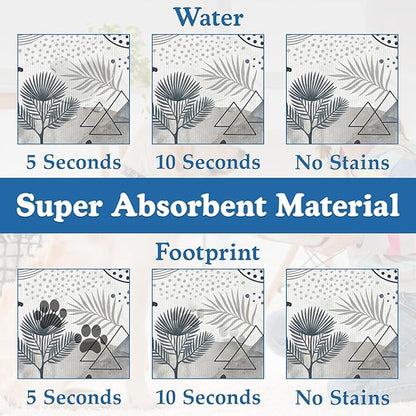 Watercolor Desert Camel Pet Feeding Mat for Floors–Christmas Stocking Absorbent Quick Dry Dog Cat Bowl Mat for Food and Water, Non Slip Waterproof Base, Mess-Free Feeding Accessories 16"x24"