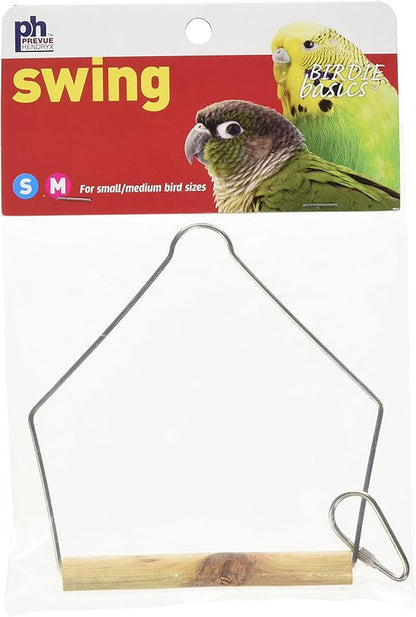 Prevue Pet Products BPV388 Natural Wood Birdie Basics Birch/Wire Swing, 4 by 5-Inch