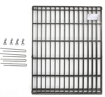 MidWest Homes for Pets Folding Metal Puppy / Dog Exercise Pen, Indoor/Outdoor Playpen with No Door, Provides 16 Sq Feet of Play Space, 18-Inches Tall, Black E-Coated