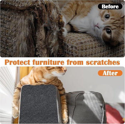 Cat Scratch Furniture Protector - 100" x 17" Trimmable Self-Adhesive Cats Claws Scratch Pads, DIY Cat Climbing Couch Protector for Scratch Post Cat Tree Replacement Indoor (Dark Gray)