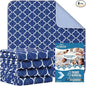 OUTCREATOR® Washable Bed Pads 34" x 36" (Pack of 4), Incontinence Mattress Protector, Anti-Slip Waterproof Underpads for Adults Kids Elderly Pets,Heavy Absorbency & Reusable Bedwetting Pads(Dark Blue)